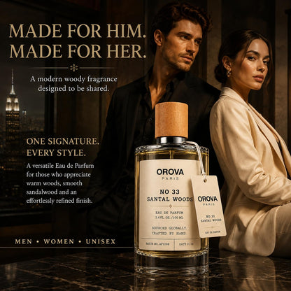 OROVA PARIS Santal Woods Eau de Parfum 100ml | Unisex Sandalwood Perfume