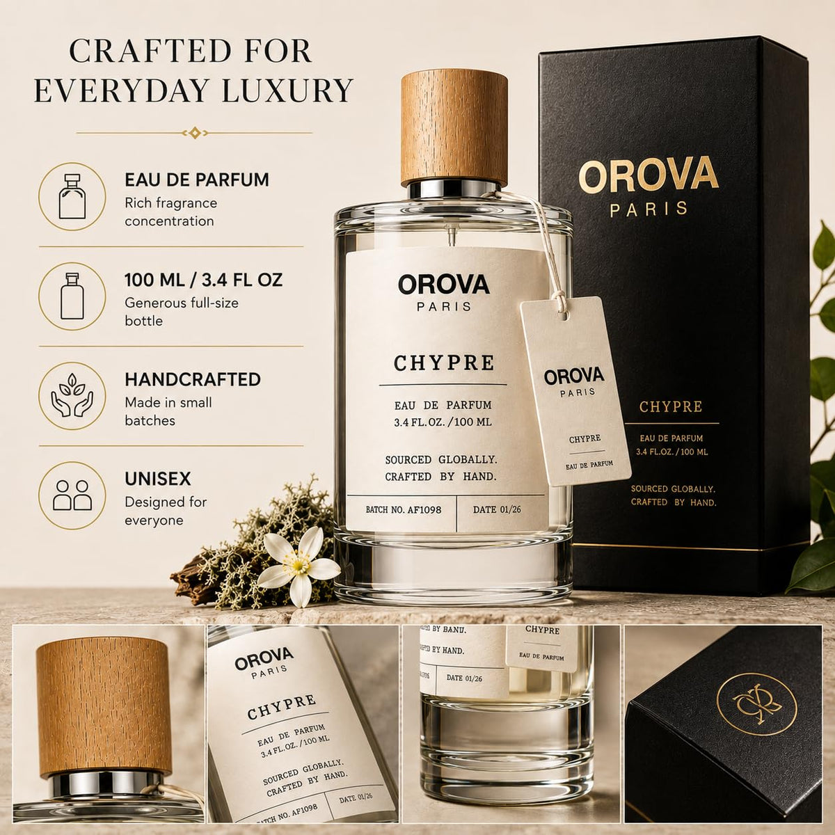 ORÖVA PARIS Chypre Eau de Parfum 100ml | Men's Luxury Fragrance
