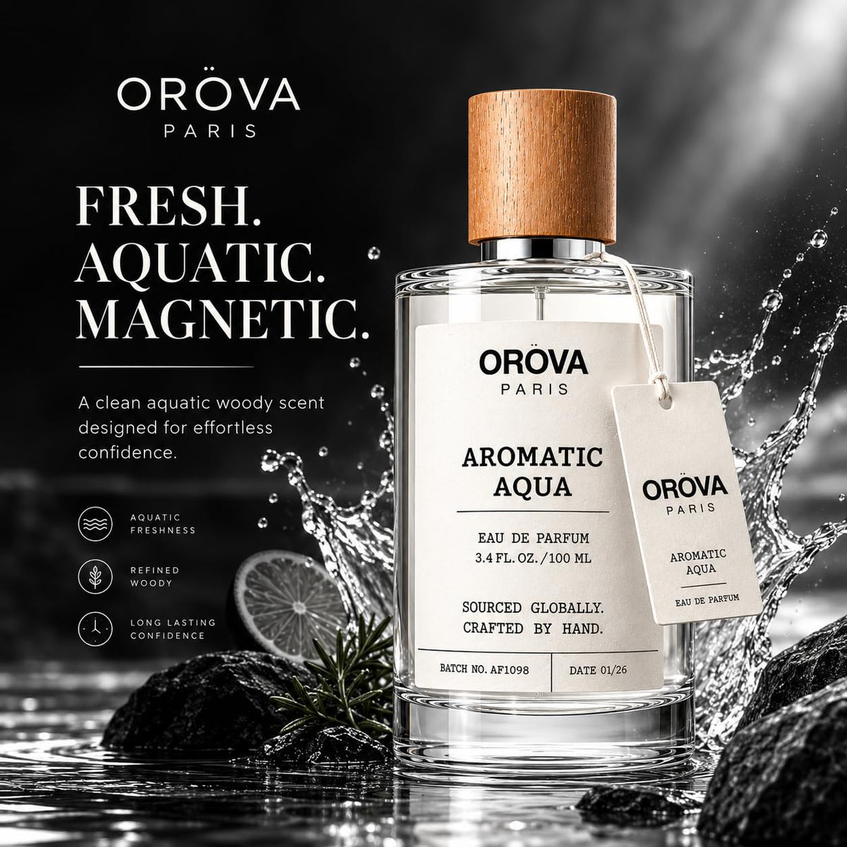 ORÖVA PARIS Aromatic Aqua Eau de Parfum 100ml | Men's Fragrance