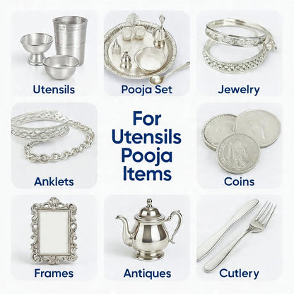 Instant Silver Dip Cleaner for Home & Kitchen | Safe Silver Cleaning Liquid with No Silver Loss