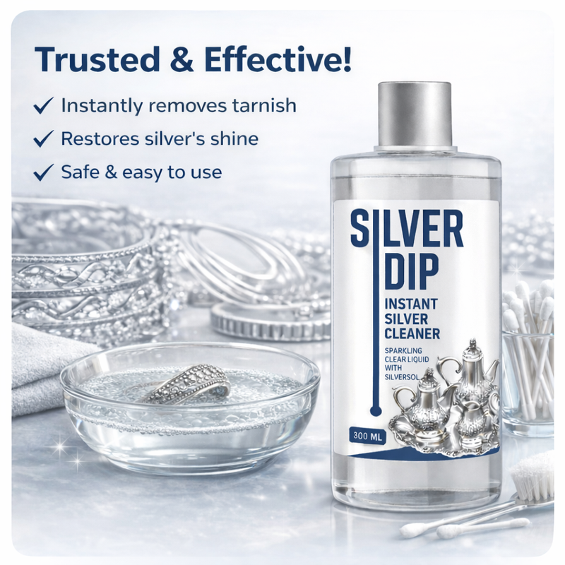 Instant Silver Dip Cleaner for Home & Kitchen | Safe Silver Cleaning Liquid with No Silver Loss